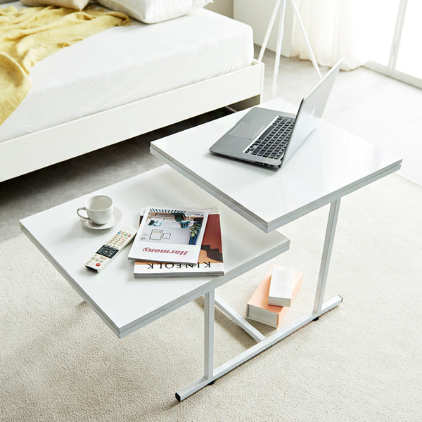 럭스 2단 과외 테이블 거실 소파 노트북 공부책상