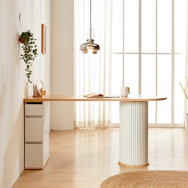 로마 원형사각 1300 반타원 식탁 테이블 카페 디자인