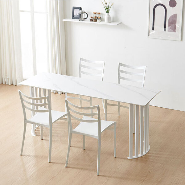 솔리드철제 반달 1800 세라믹 식탁 테이블 디자인 탁자 카페