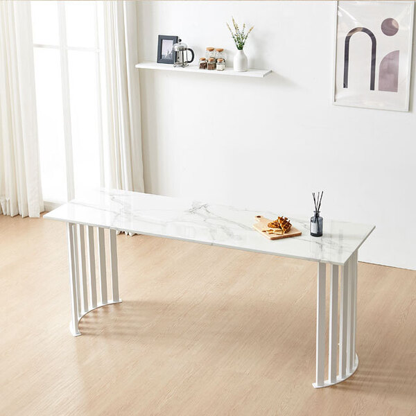 솔리드철제 반달 1800 대리석 식탁 테이블 디자인 탁자 카페