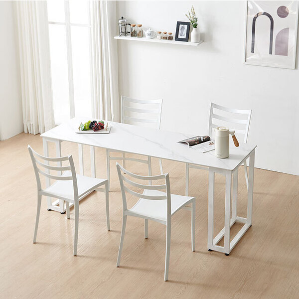 솔리드철제 사각 1800 세라믹 식탁 테이블 디자인 탁자 카페
