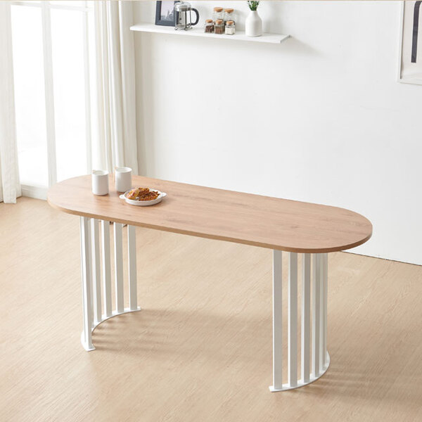 솔리드철제 반달 1700 양면 라운드 식탁 테이블 디자인 카페
