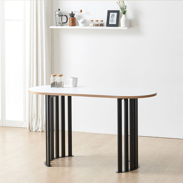 솔리드철제 반달 1300 양면 라운드 식탁 테이블 디자인 카페