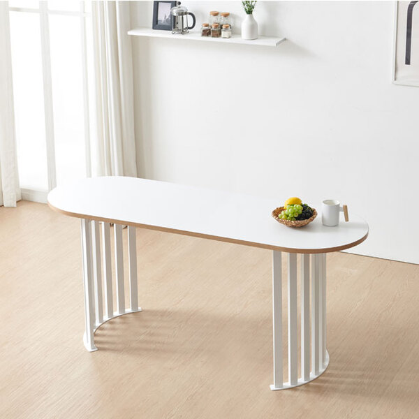 솔리드철제 반달 1700 양면 라운드 식탁 테이블 디자인 카페