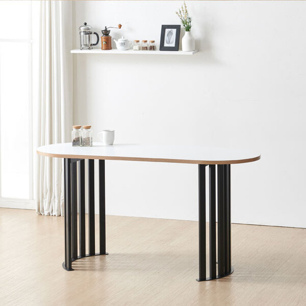 솔리드철제 반달 1500 양면 라운드 식탁 테이블 디자인 카페