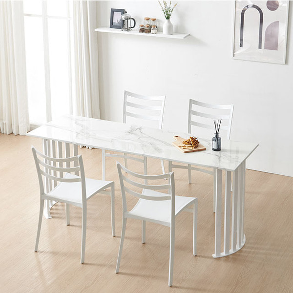 솔리드철제 반달 1800 대리석 식탁 테이블 디자인 탁자 카페