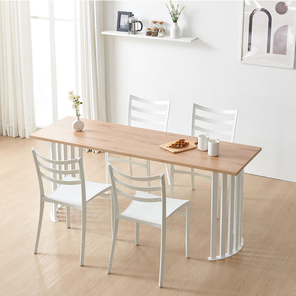 솔리드철제 반달 1800 식탁 테이블 디자인 탁자 카페